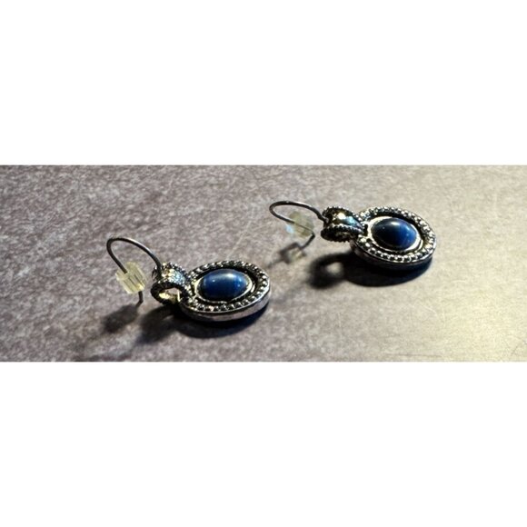 Liz Claiborne Silver-Tone Earrings With Blue Stone For Pierced Ears - Picture 11 of 14